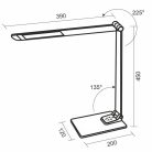 LED asztali lámpa 12W 500lm 3000-6500K dimmelhető USB időzítő - DL5302/B