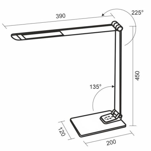 LED asztali lámpa 12W 500lm 3000-6500K dimmelhető USB időzítő - DL5302/B