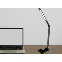   LED asztali lámpa 12W 500lm 3000-6500K dimmelhető USB vezeték nélküli töltés - DL5303/B