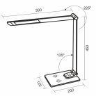 LED asztali lámpa 12W 500lm 3000-6500K dimmelhető USB vezeték nélküli töltés - DL5303/B