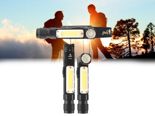LED tölthető munkalámpa 6W, IP44, Li-Ion 800mAh, állítható, fejlámpa funkció - FL05R