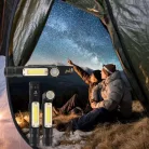 LED tölthető munkalámpa 6W, IP44, Li-Ion 800mAh, állítható, fejlámpa funkció - FL05R