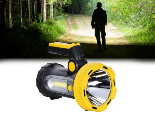 LED tölthető kézilámpa + powerbank 5W+3W, 530Lm, IP65, 203x158x113mm - FS03R