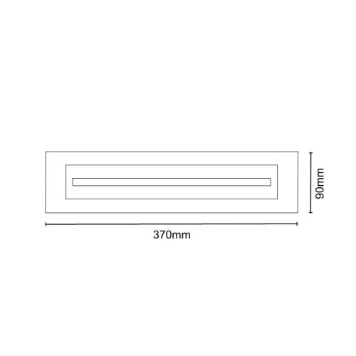Mennyezeti szerelőkészlet vészvilágító lámpatesthez 370x90 mm - HE01