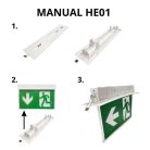 Mennyezeti szerelőkészlet vészvilágító lámpatesthez 370x90 mm - HE01
