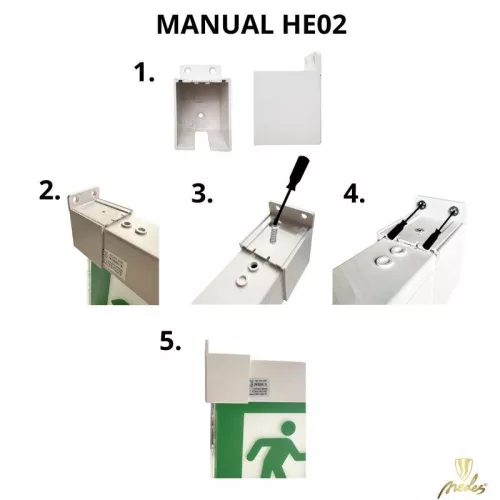 Oldalfali szerelőkészlet vészvilágító lámpatesthez 61x44 mm - HE02