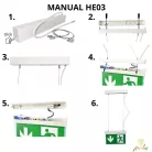 Függeszthető tartozék vészvilágító lámpatesthez 307x44 mm, állítható hossz - HE03