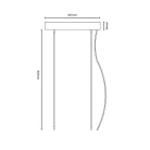 Függeszthető tartozék vészvilágító lámpatesthez 307x44 mm, állítható hossz - HE03