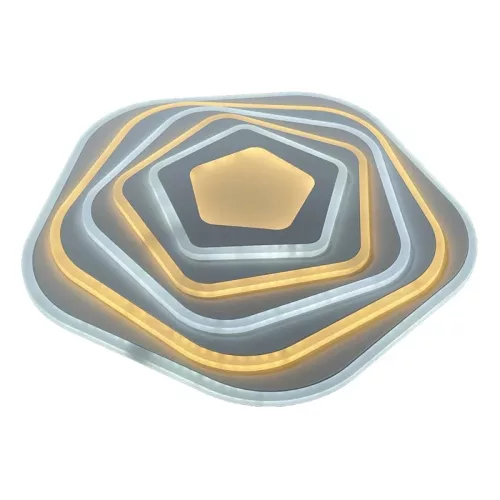 LED design mennyezeti lámpa 125W, 10200 lm, 3000K-6500K, IP20, fém-akril - J1301/W