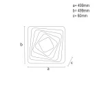 LED design mennyezeti lámpa 150W, 12300 lm, 3000K-6500K, IP20, fém-akril - J1302/W