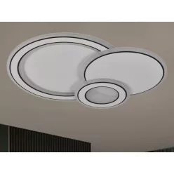   LED design mennyezeti lámpa 40W, 3300 lm, 3000K-6500K, IP20, fém-akril - J1308/W