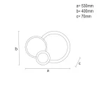 LED design mennyezeti lámpa 40W, 3300 lm, 3000K-6500K, IP20, fém-akril - J1308/W