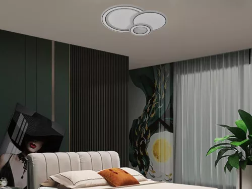 LED design mennyezeti lámpa 40W, 3300 lm, 3000K-6500K, IP20, fém-akril - J1308/W