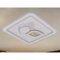   LED design mennyezeti lámpa 95W, 7600lm, 3000-6500K, 499x499mm, IP20 - J1313/W