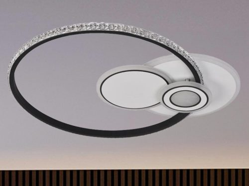 LED design mennyezeti lámpa 80W, 6400lm, 3000-6500K, Ø499mm, IP20 - J1315/W