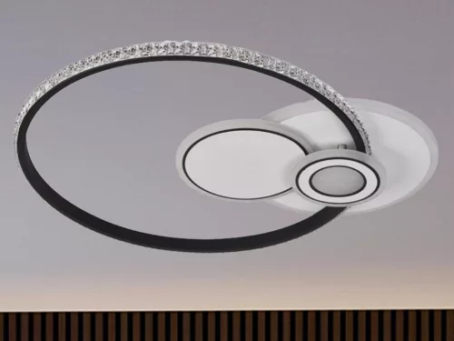 LED design mennyezeti lámpa 80W, 6400lm, 3000-6500K, Ø499mm, IP20 - J1315/W