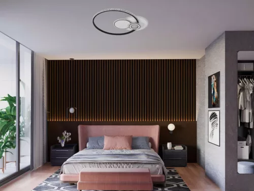 LED design mennyezeti lámpa 80W, 6400lm, 3000-6500K, Ø499mm, IP20 - J1315/W