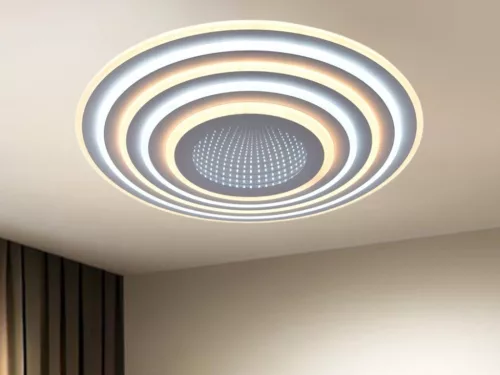 LED design mennyezeti lámpa 140W, 11200lm, 3000-6500K, Ø499mm, IP20 - J1316/W