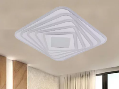 LED design mennyezeti lámpa 150W, 12300lm, 3000-6500K, 499x499mm, IP20 - J1317/W