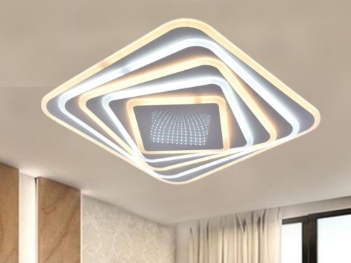 LED design mennyezeti lámpa 150W, 12300lm, 3000-6500K, 499x499mm, IP20 - J1317/W