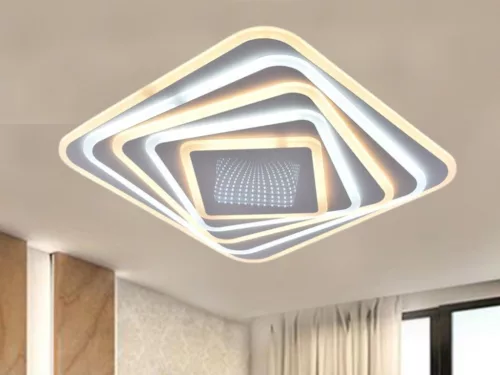 LED design mennyezeti lámpa 150W, 12300lm, 3000-6500K, 499x499mm, IP20 - J1317/W