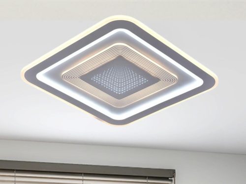 LED design mennyezeti lámpa 105W, 8400lm, 3000-6500K, 499x499mm, IP20 - J1322/W