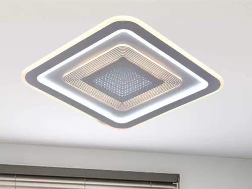 LED design mennyezeti lámpa 105W, 8400lm, 3000-6500K, 499x499mm, IP20 - J1322/W