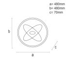 LED Design Mennyezeti Lámpa 80W, dimmelhető, RF távirányítós, 3000K-6500K - J1325/B