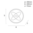 LED Design Mennyezeti Lámpa 80W, dimmelhető, RF távirányítós, 3000K-6500K - J1325/B