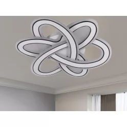   LED design mennyezeti lámpa 130W, 9000 lm, 3000K-6500K, IP20, 520x520x70mm - J1330/W