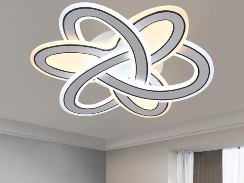 LED design mennyezeti lámpa 130W, 9000 lm, 3000K-6500K, IP20, 520x520x70mm - J1330/W