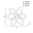 LED design mennyezeti lámpa 130W, 9000 lm, 3000K-6500K, IP20, 520x520x70mm - J1330/W