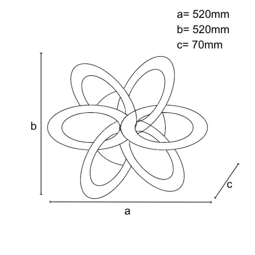 LED design mennyezeti lámpa 130W, 9000 lm, 3000K-6500K, IP20, 520x520x70mm - J1330/W