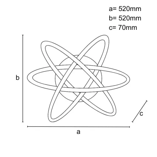 LED design mennyezeti lámpa 130W, 9000 lm, 3000K-6500K, IP20, 520x520x70mm - J1331/W