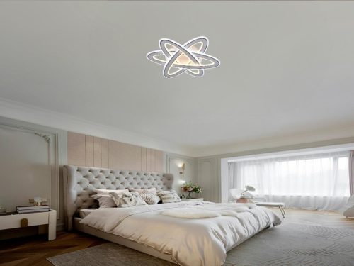 LED design mennyezeti lámpa 130W, 9000 lm, 3000K-6500K, IP20, 520x520x70mm - J1331/W