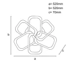 LED design mennyezeti lámpa 140W, 10000 lm, 3000K-6500K, IP20, 520x520x70mm - J1332/W