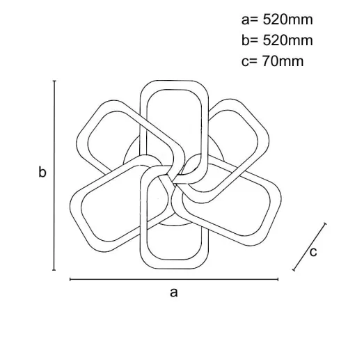 LED design mennyezeti lámpa 140W, 10000 lm, 3000K-6500K, IP20, 520x520x70mm - J1332/W
