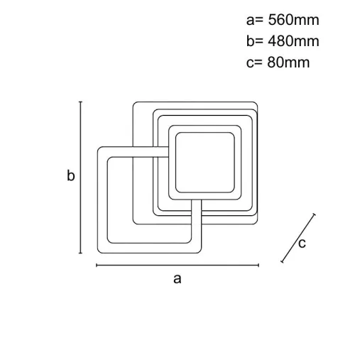 LED design mennyezeti lámpa 105W, 6900 lm, 3000K-6500K, IP20, 560x480x80mm - J1339/W