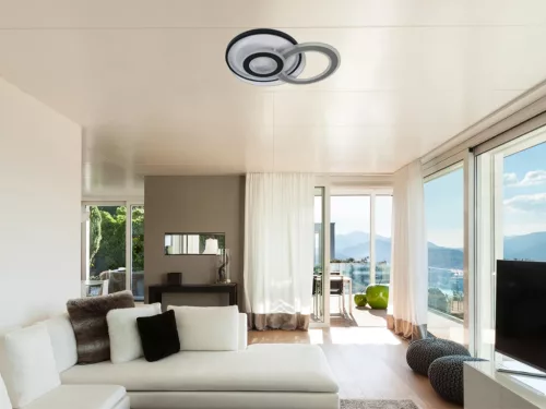 LED design mennyezeti lámpa 95W, 6200 lm, 3000K–6500K, IP20, 520x430x80 mm - J1340/W