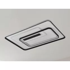   LED design mennyezeti lámpa 160W, 7000 lm, 900x600x60 mm, 3000K-6500K, IP20, fehér-fekete-J1341/WB