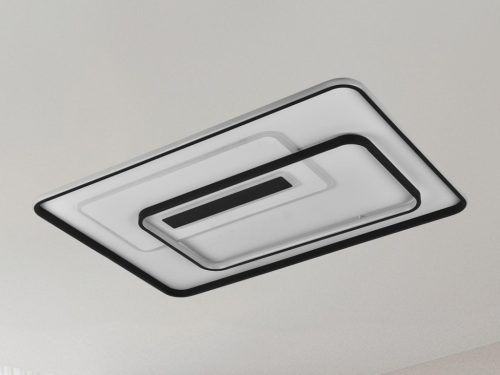 LED design mennyezeti lámpa 160W, 7000 lm, 900x600x60 mm, 3000K-6500K, IP20, fehér-fekete-J1341/WB
