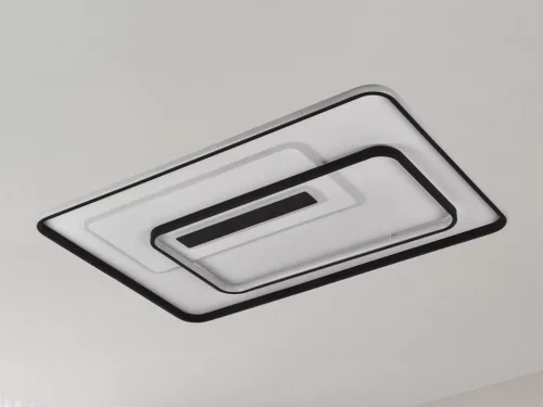 LED design mennyezeti lámpa 160W, 7000 lm, 900x600x60 mm, 3000K-6500K, IP20, fehér-fekete-J1341/WB