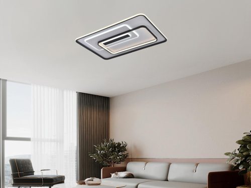 LED design mennyezeti lámpa 160W, 7000 lm, 900x600x60 mm, 3000K-6500K, IP20, fehér-fekete-J1341/WB