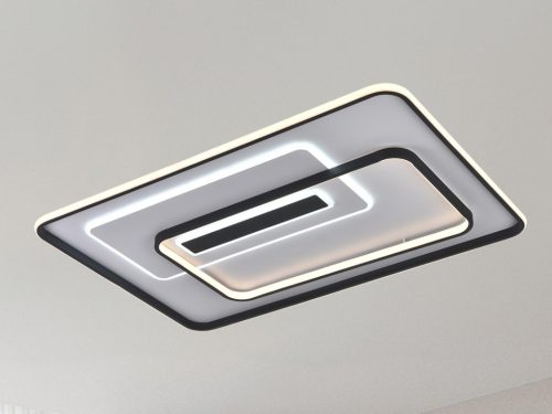 LED design mennyezeti lámpa 160W, 7000 lm, 900x600x60 mm, 3000K-6500K, IP20, fehér-fekete-J1341/WB