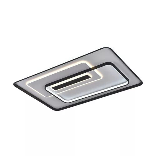 LED design mennyezeti lámpa 160W, 7000 lm, 900x600x60 mm, 3000K-6500K, IP20, fehér-fekete-J1341/WB