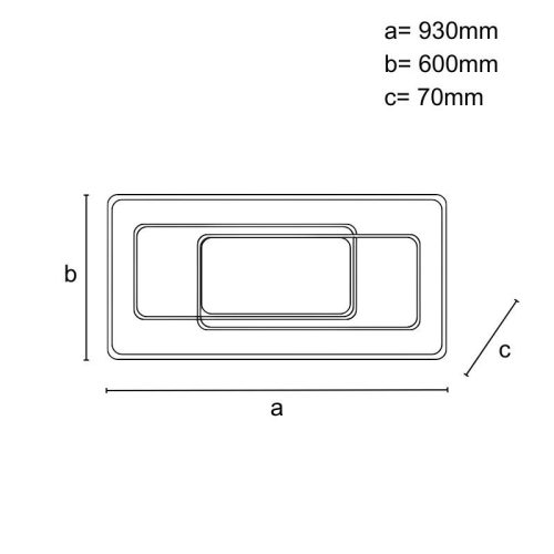 LED design mennyezeti lámpa 160W, 7000 lm, 900x600x60 mm, 3000K-6500K, IP20, fehér-fekete-J1341/WB