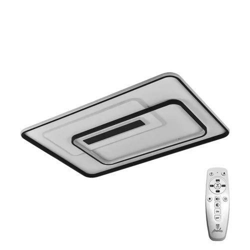 LED design mennyezeti lámpa 160W, 7000 lm, 900x600x60 mm, 3000K-6500K, IP20, fehér-fekete-J1341/WB