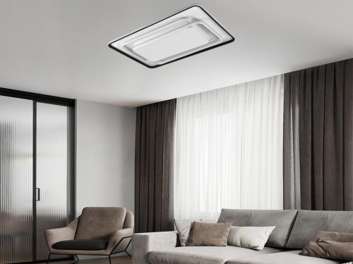 LED design mennyezeti lámpa 220W, 10000 lm, 930x600x70 mm, 3000K-6500K, IP20, fehér-fekete-J1341/W