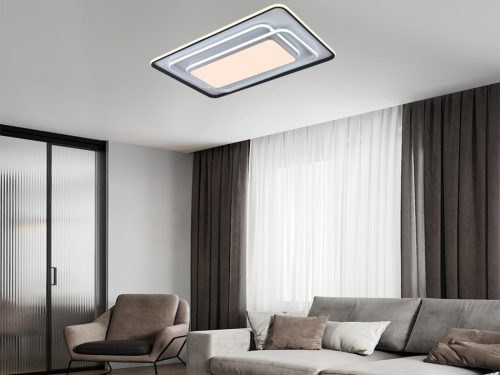 LED design mennyezeti lámpa 220W, 10000 lm, 930x600x70 mm, 3000K-6500K, IP20, fehér-fekete-J1341/W