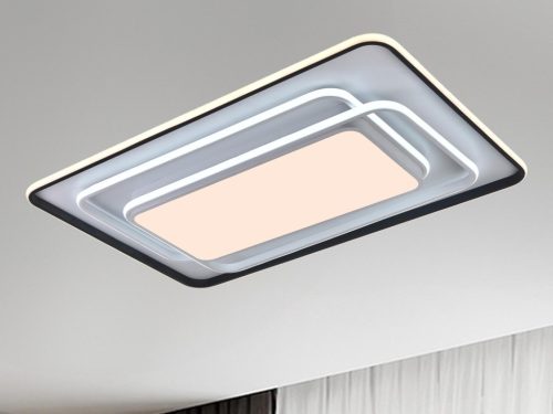 LED design mennyezeti lámpa 220W, 10000 lm, 930x600x70 mm, 3000K-6500K, IP20, fehér-fekete-J1341/W